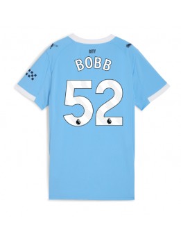 Ženski Nogometna dresi replika Manchester City Oscar Bobb #52 Domači 2025-26 Kratek rokav Ženski Nogometna dresi replika Manchester City Oscar Bobb #52 Domači 2025-26 Kratek rokav